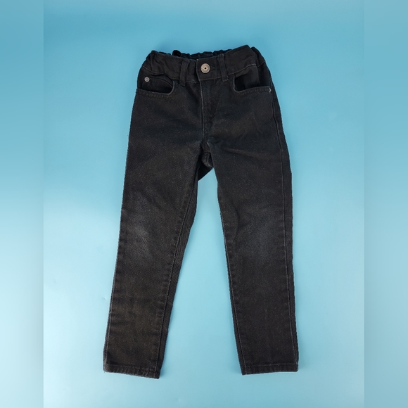 The Childrens Place Boys Size 5 Black Skinny Jeans Adjustable Waist Zip Snap EUC - Picture 2 of 10